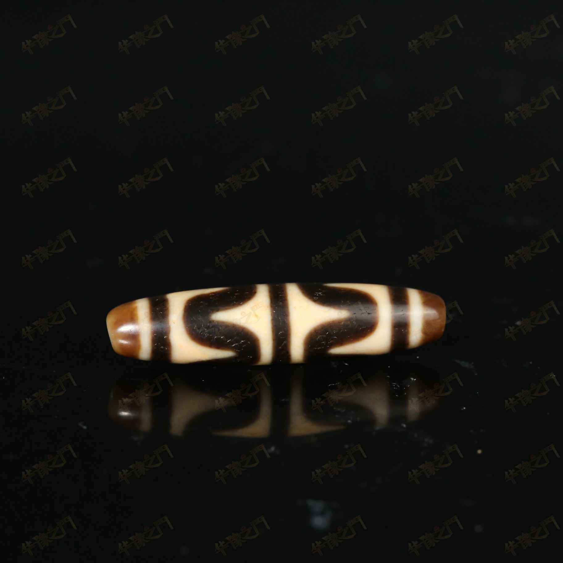 二十世纪老上肯双虎牙玛瑙天珠【文物宝库】ABS2511141037