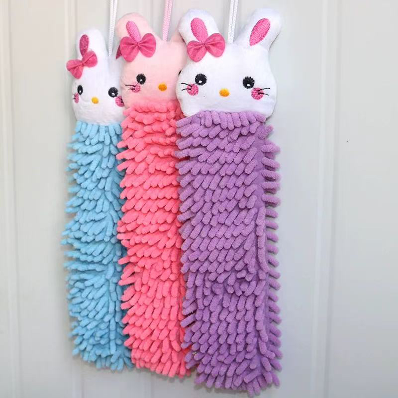 (拍一发二)卡通雪尼尔擦手毛巾图案随机