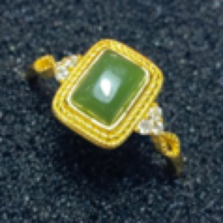 天然和田玉碧玉戒指