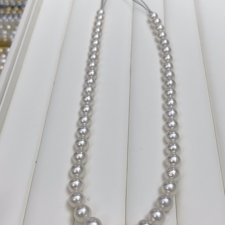 海水珍珠颈饰银S925镶嵌澳白项链上新8-9mm