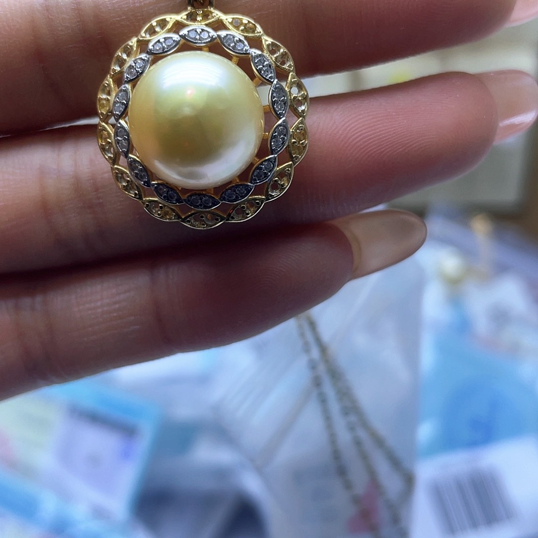 海水珍珠颈饰银S925镶嵌