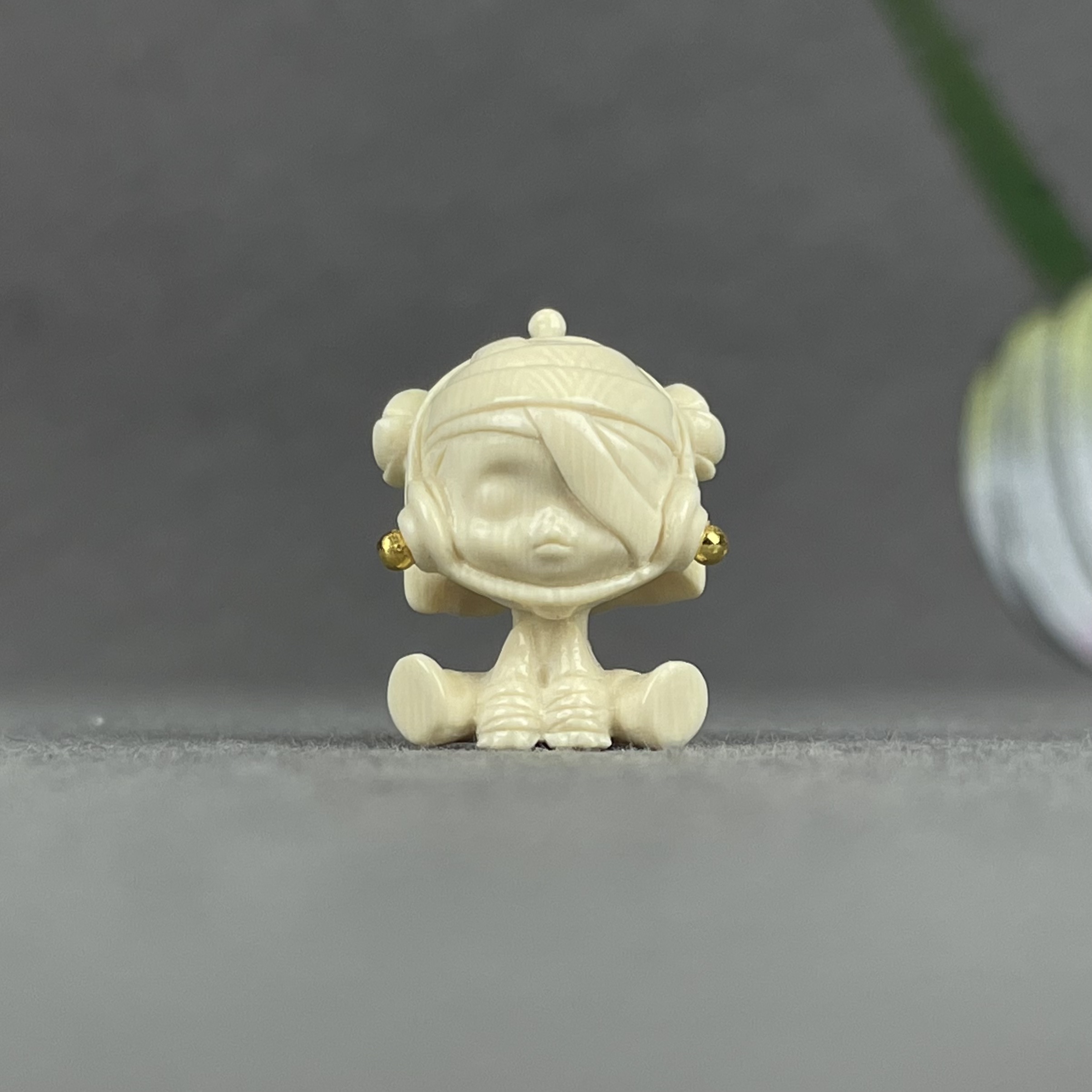 铁合金大理石吊坠 猛犸三通雕刻保真僵尸宝宝文玩配饰单圈吊坠