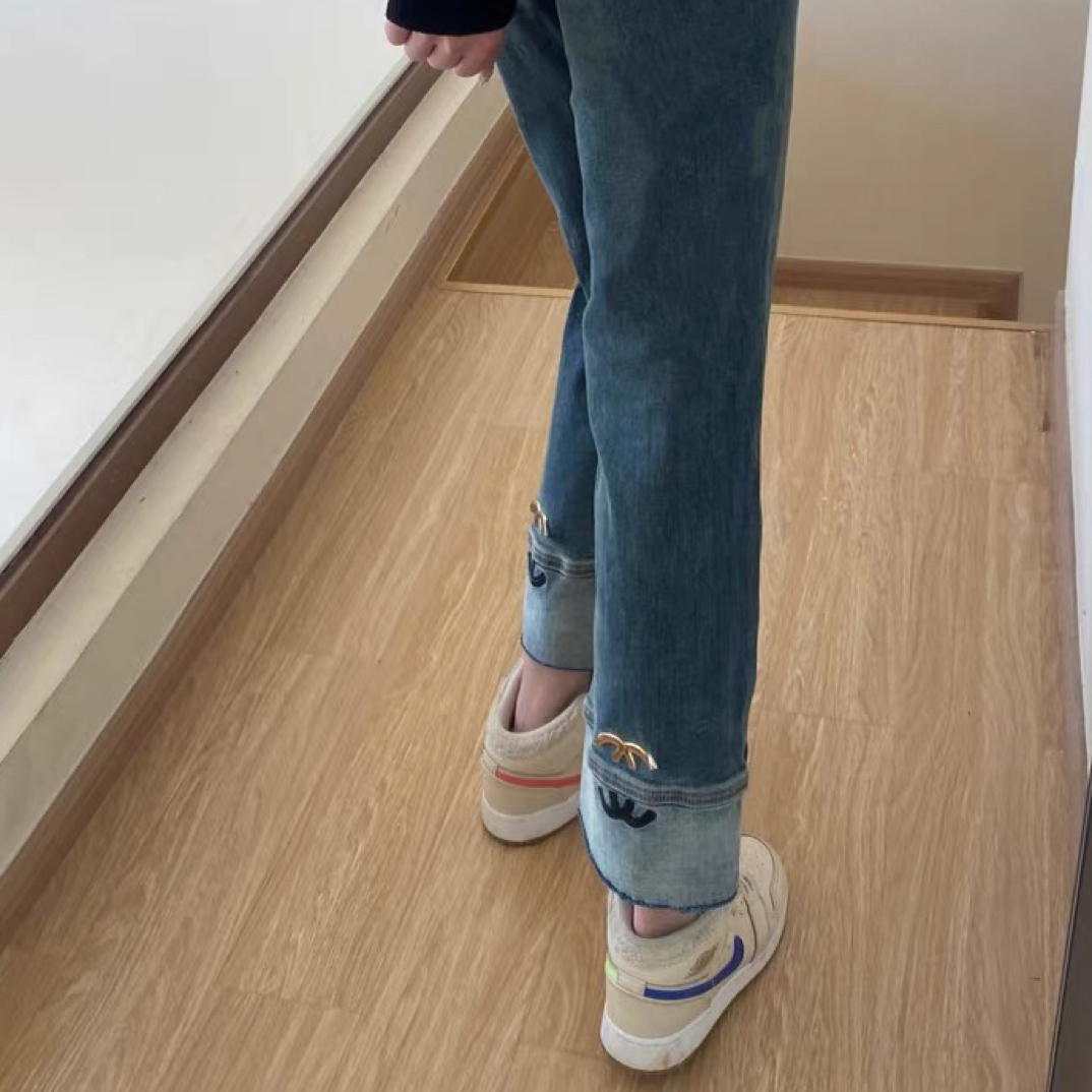 （默认瑕疵直播间实物为主）小个子八九分弹力修身显瘦烟管牛仔裤