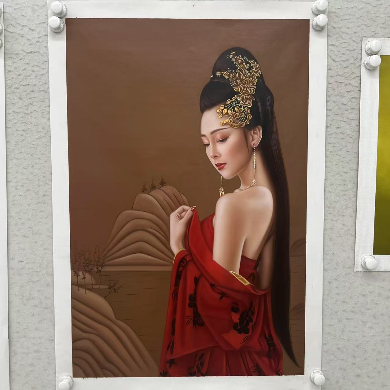 林彦新-*** - 江山美人-约60*90厘米-手绘油画-麻布