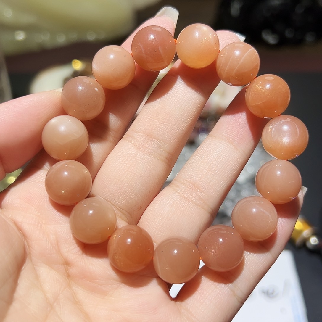 未镶嵌手链水晶橙月光13毫米6号