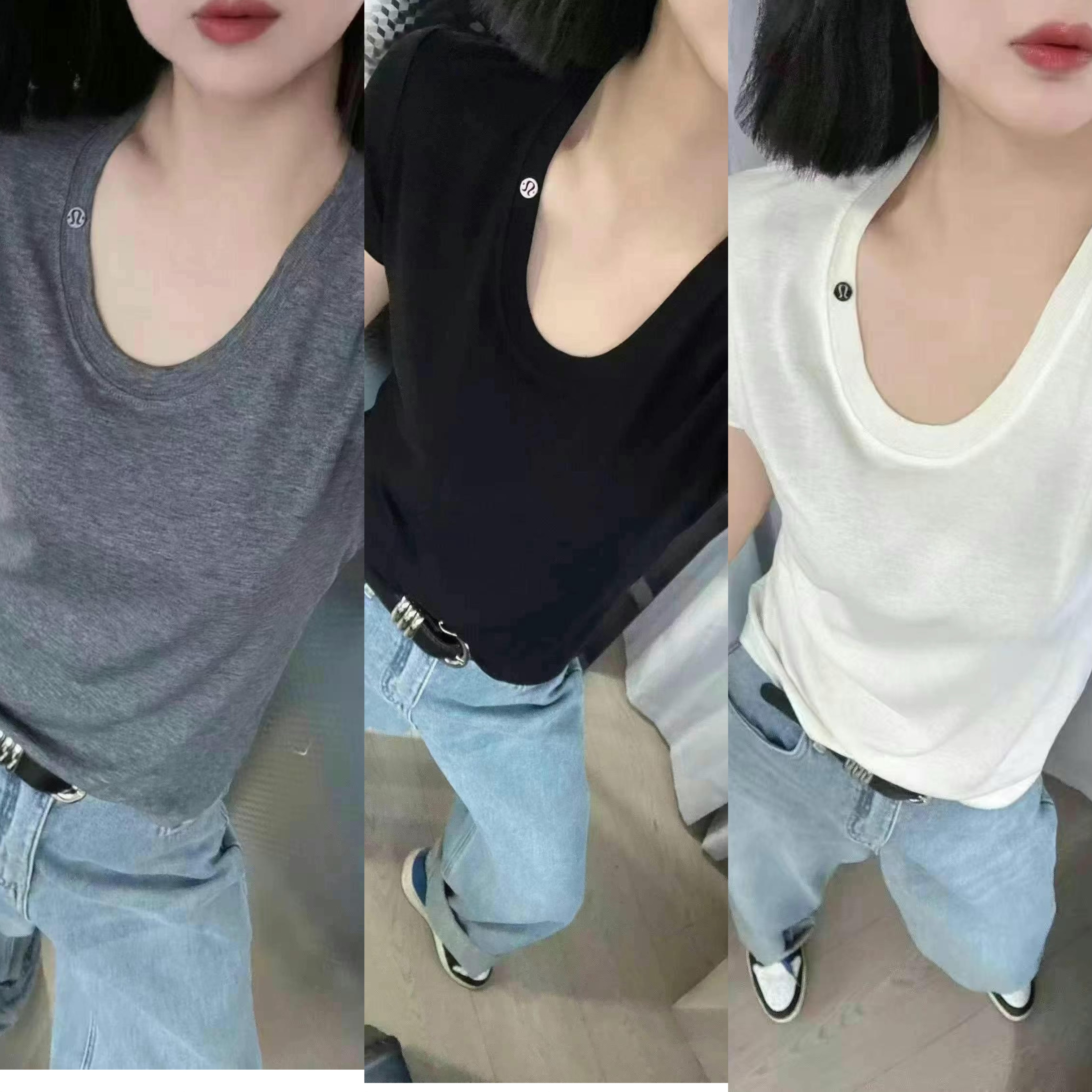 钥钥家潮牌女装，v领T，时尚，百搭，舒适，