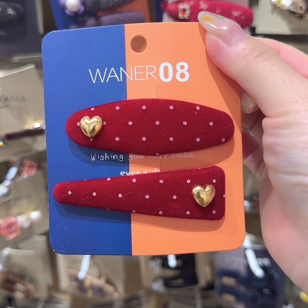 皮质非金属爱心波点拜拜