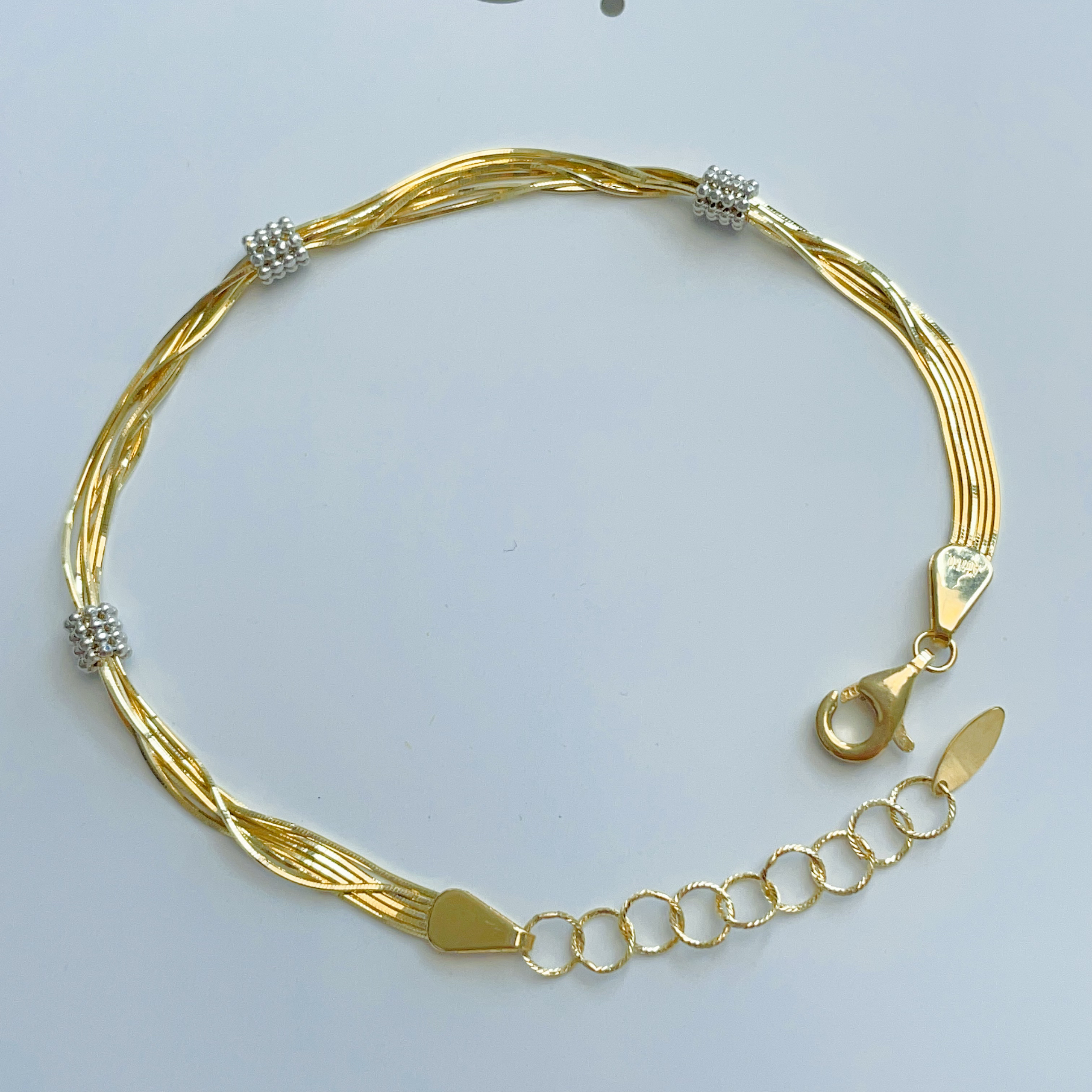 【金禧禧】18k金双色星光蛇骨手链