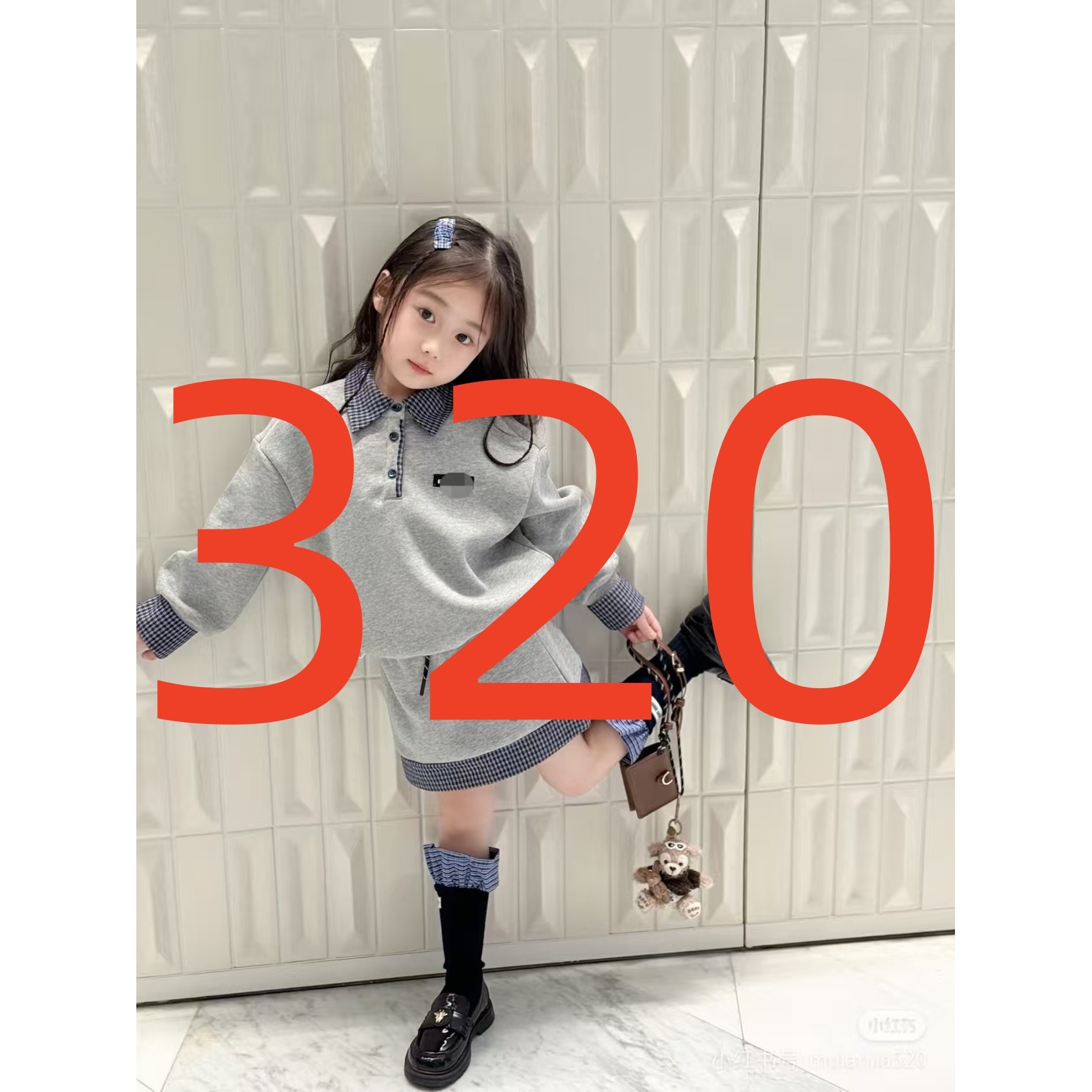 GZ 编码320女童2025童装冬季新款时尚加绒卫衣YMR4ZE301