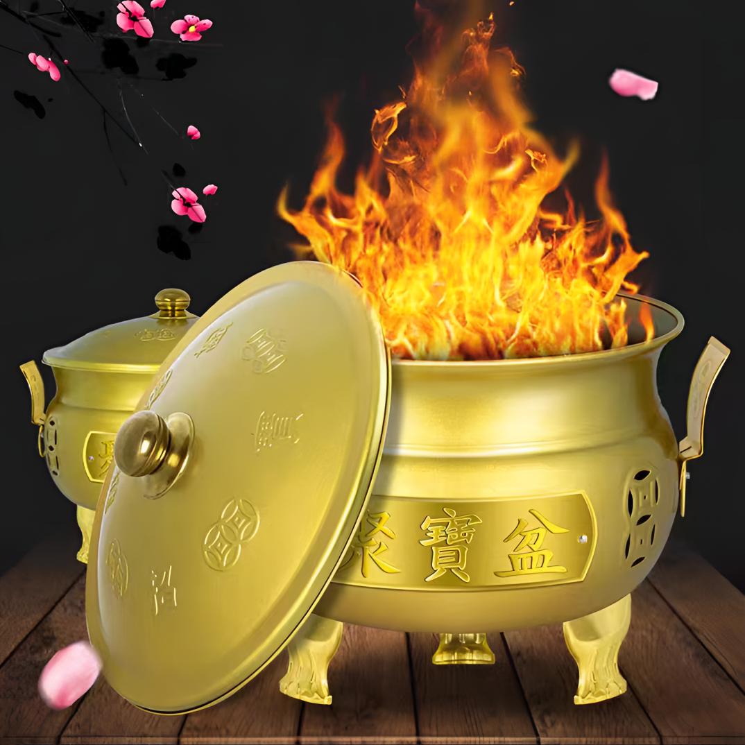 超厚高端聚宝盆耐用烧纸桶室内外家用烧金桶拜神焚化炉百烧不黑盆