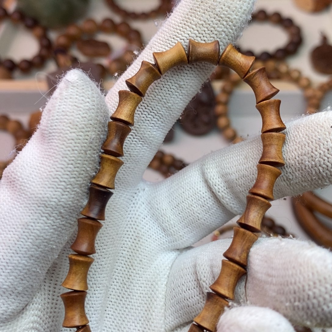 檀香木手串/手链印度迈索尔老山檀6*8乱纹竹节