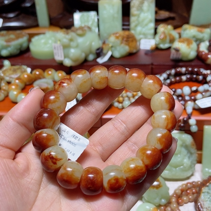 岫岩河磨玉（透闪石质玉）手链未镶嵌王*