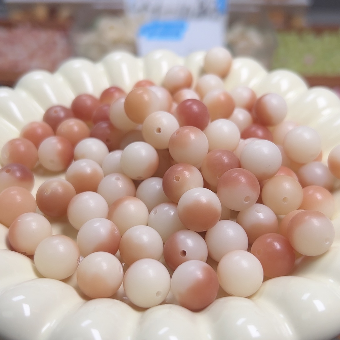 菩提根/象牙果吊坠卡12粉飘圆100颗