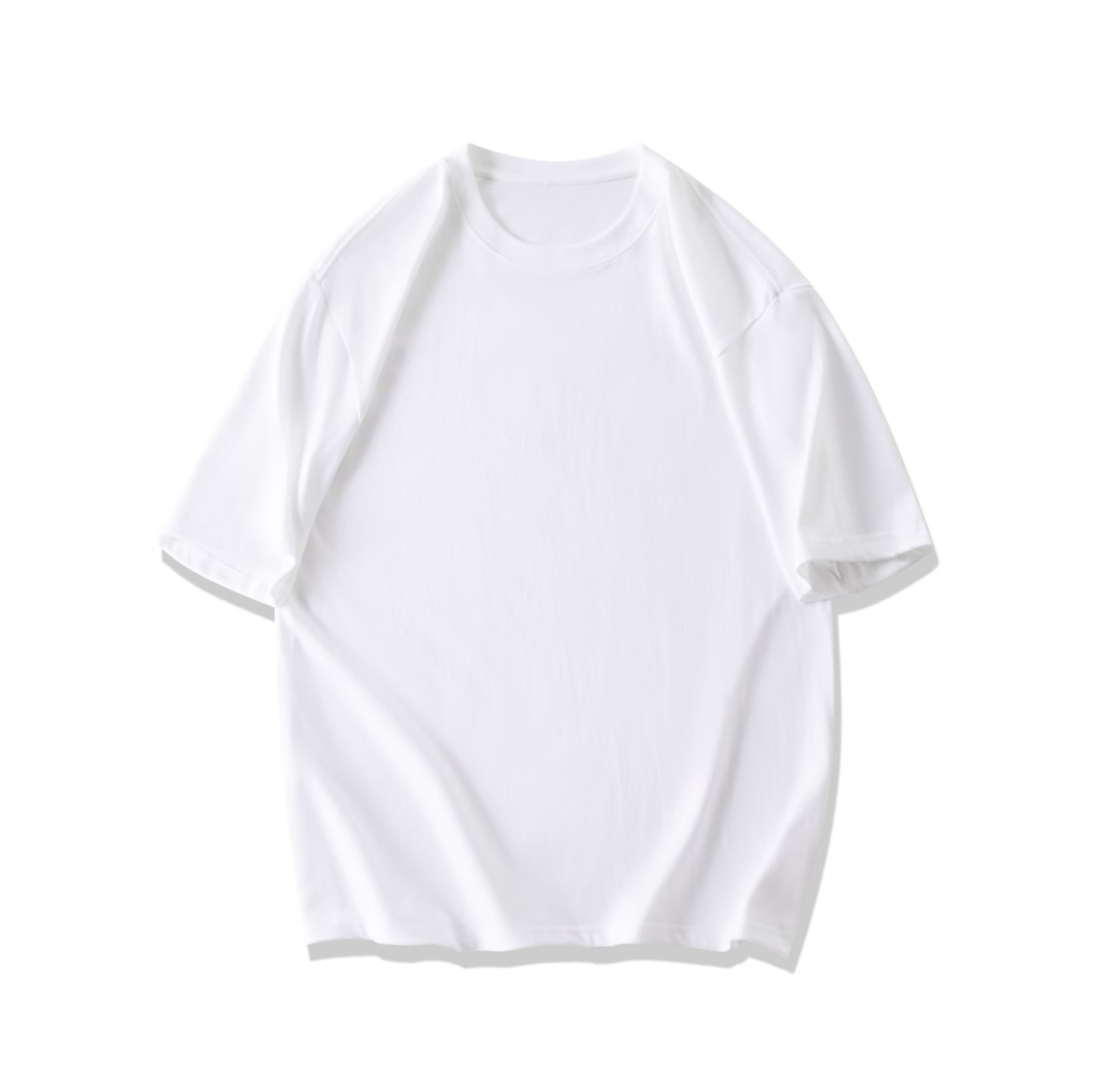 100%纯棉200克夏季白色短袖T恤 