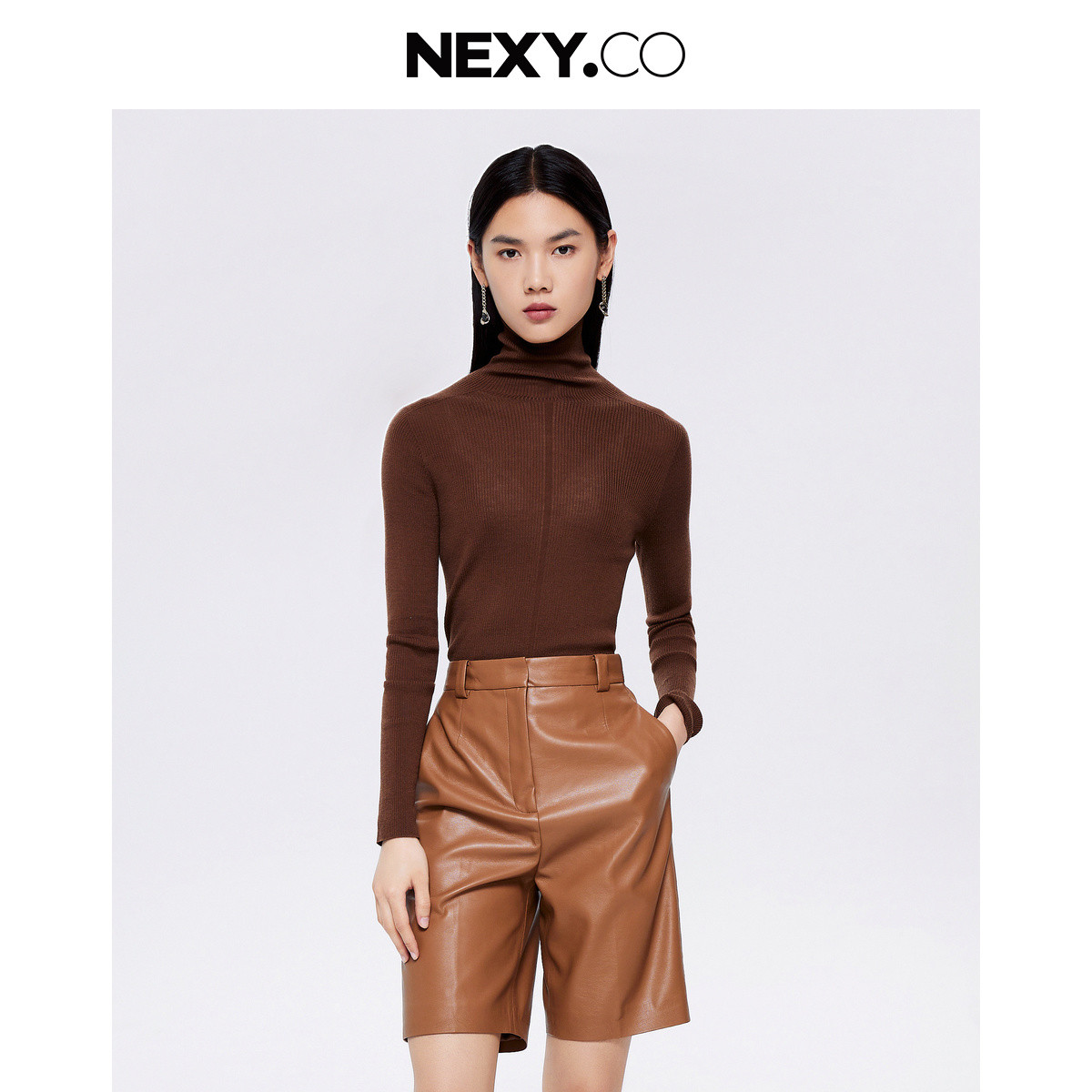 【婷婷专属】NEXY.CO/奈蔻百搭修身套头针织衫上衣XZ02051C4