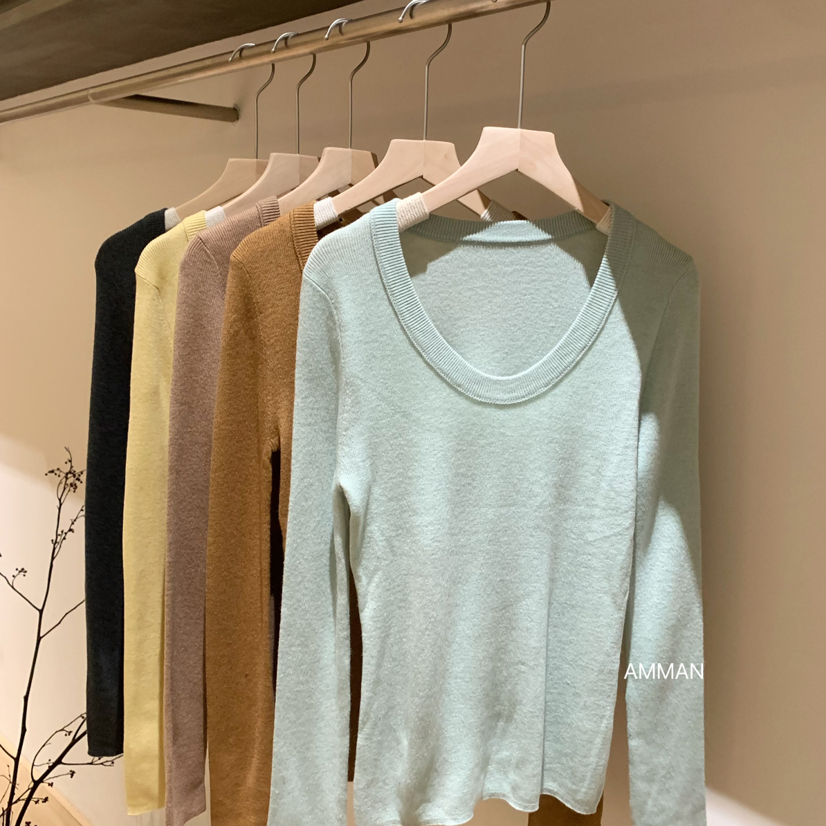 大圆领打底打底衫｜韩系温柔气质感大圆领打底