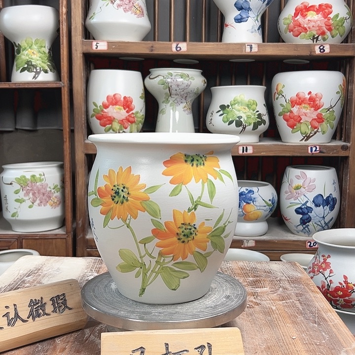 摆件圆口向日葵陶瓷陶瓷陶瓷