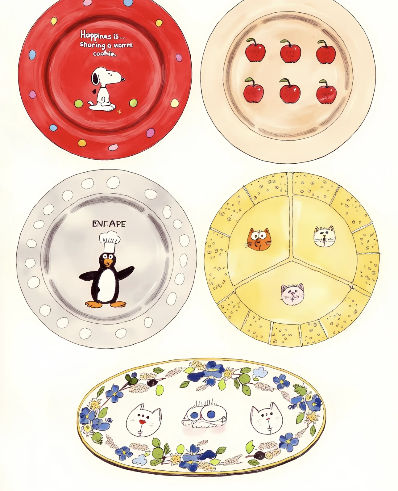 釉下彩陶瓷餐具不退不换(默认微瑕，看完详情页再下单)