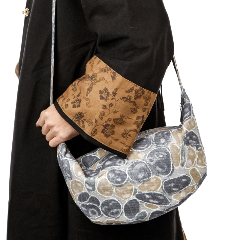 无则艺【饺子包】艺术I原创印花多用饺子包通勤百搭苔藓单肩包