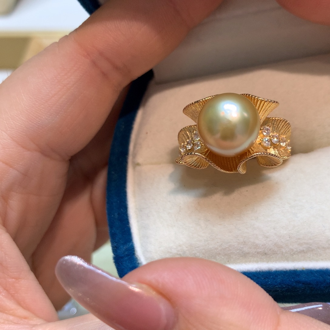海水珍珠戒指银S925镶嵌