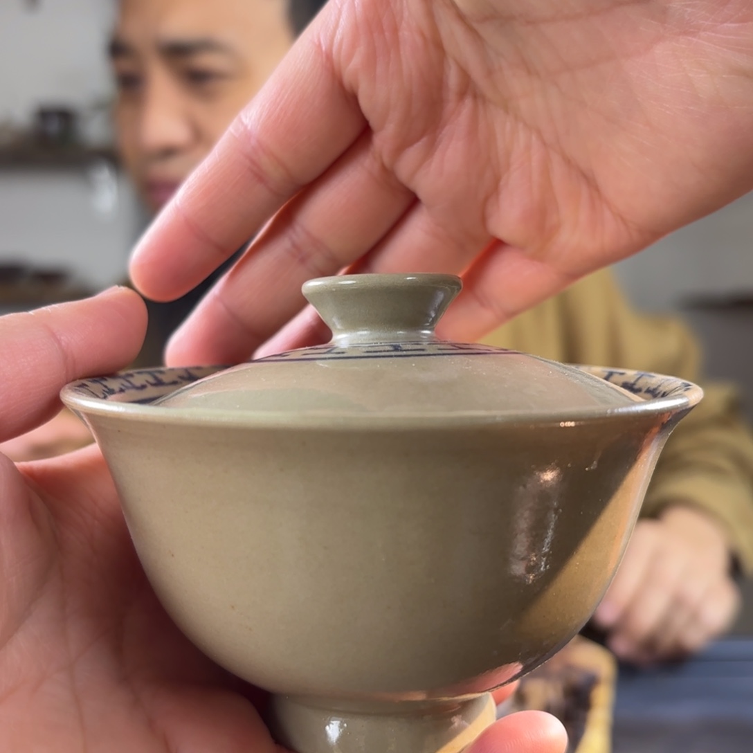 杯建水紫陶白泥盖碗