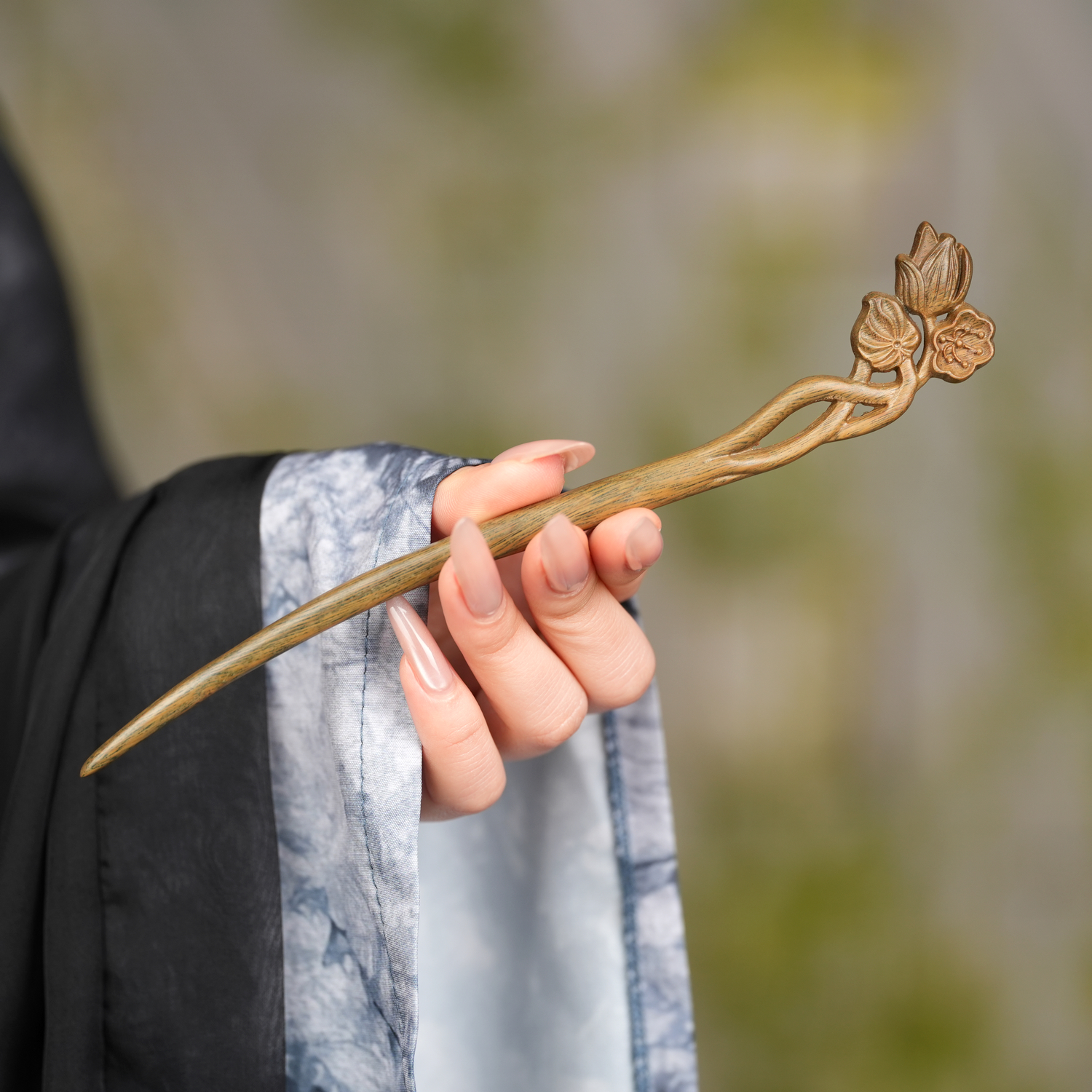 无忧花中国风简约复古盘发手工雕刻木发簪日常盘发发饰发簪古风女