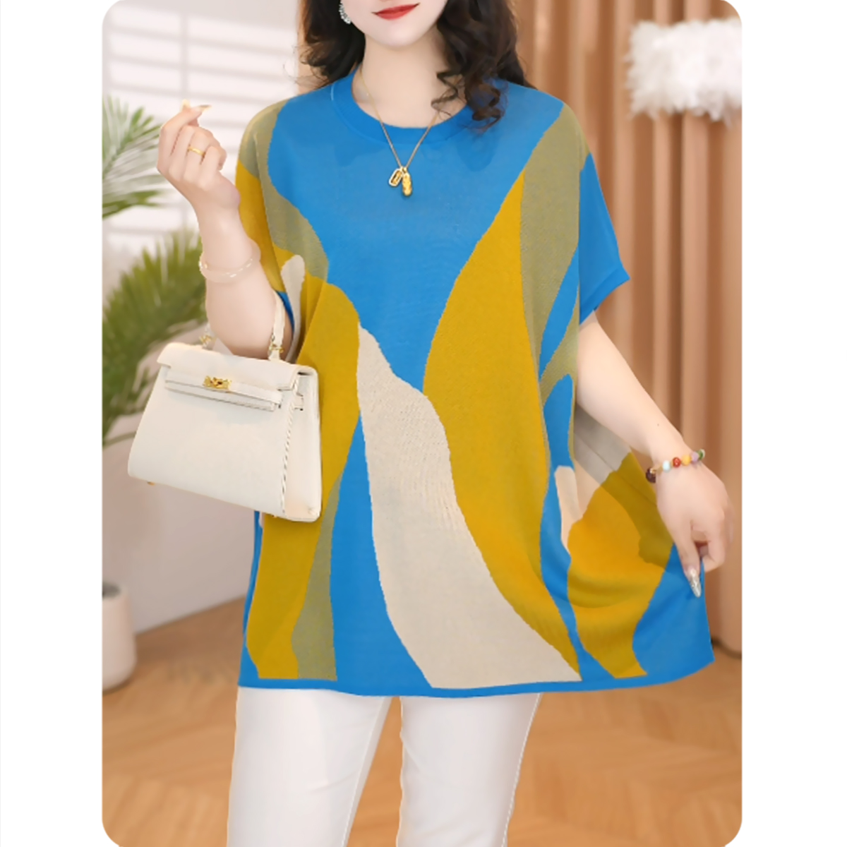 [TS2]新品女士宽松小衫气质上衣时尚休闲女装2ZS01CZ069