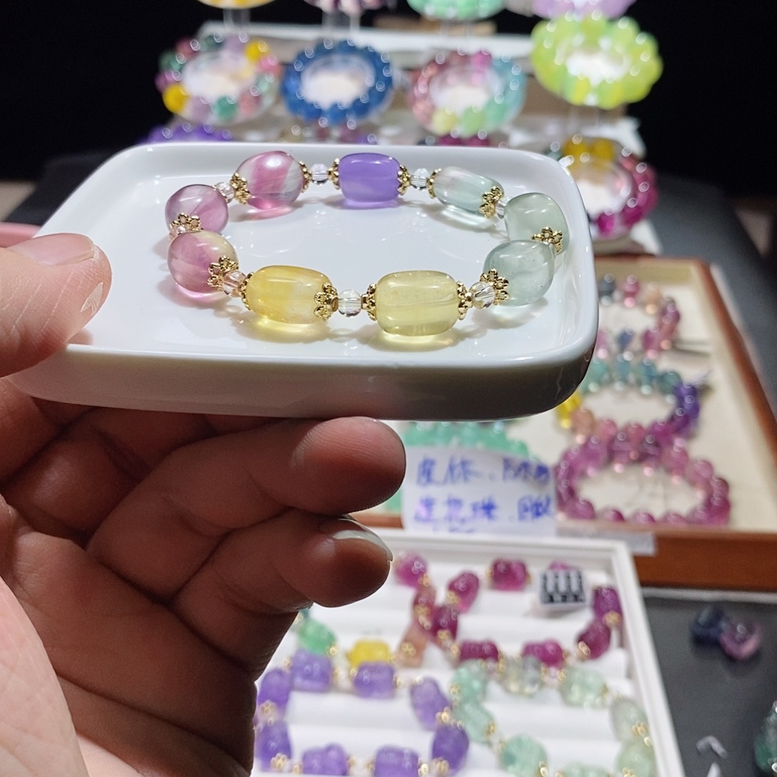 水晶手链未镶嵌马卡龙糖豆9mm