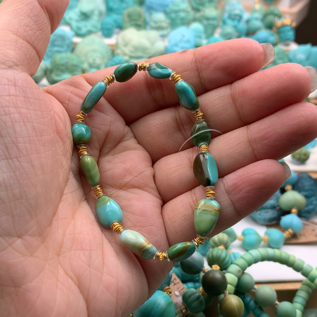 绿松石18K金镶嵌颈饰