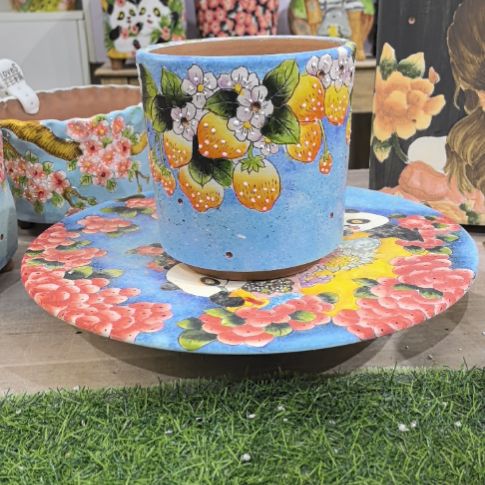 红泥花盆景德镇陶瓷