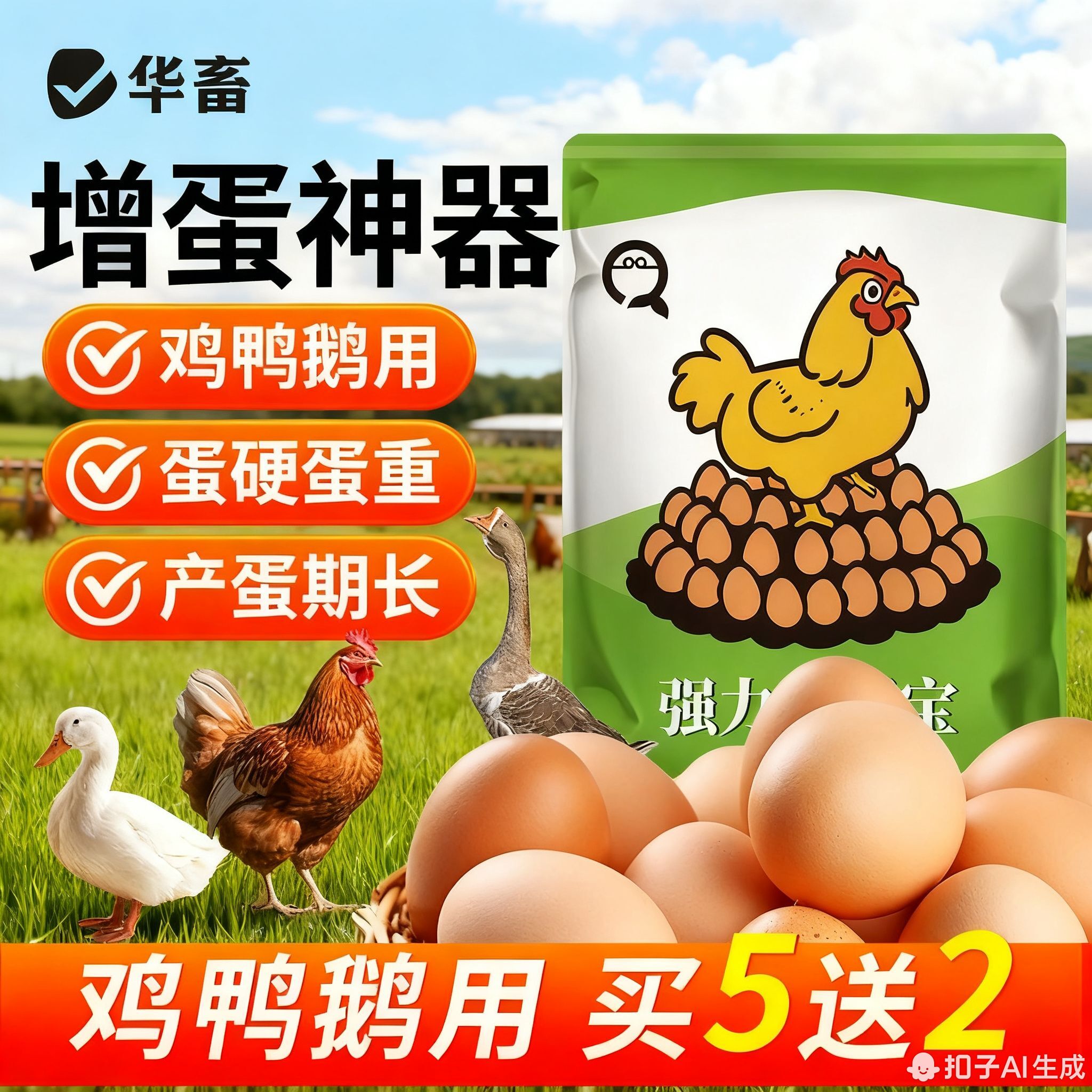 正品增蛋宝蛋多多鸡鸭鹅下蛋多薄壳蛋软壳蛋沙皮蛋延长产蛋期S