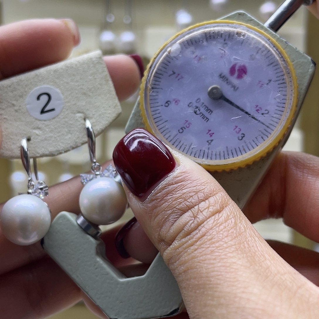 淡水珍珠耳饰银S925镶嵌