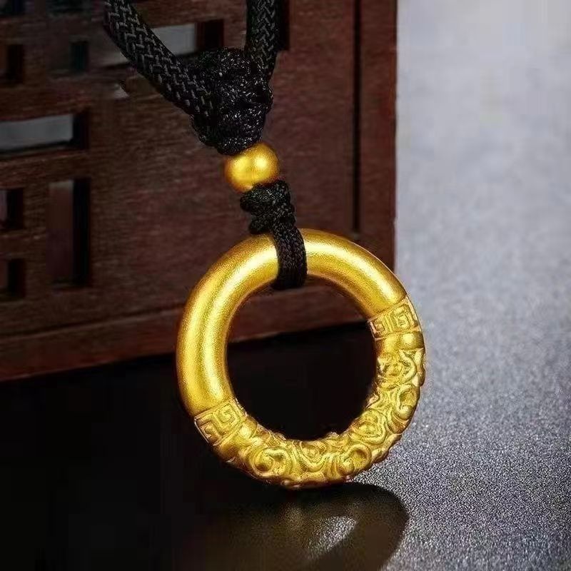 铜合金吊坠  金祥云平安如意金箍圈吊坠项链A60