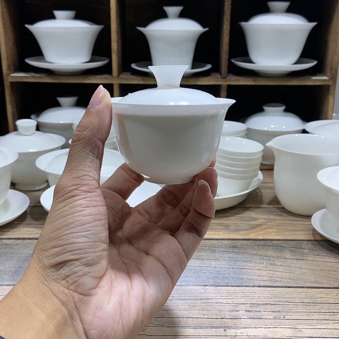 涵***锋骨瓷反口盖碗盖下约85ml2才