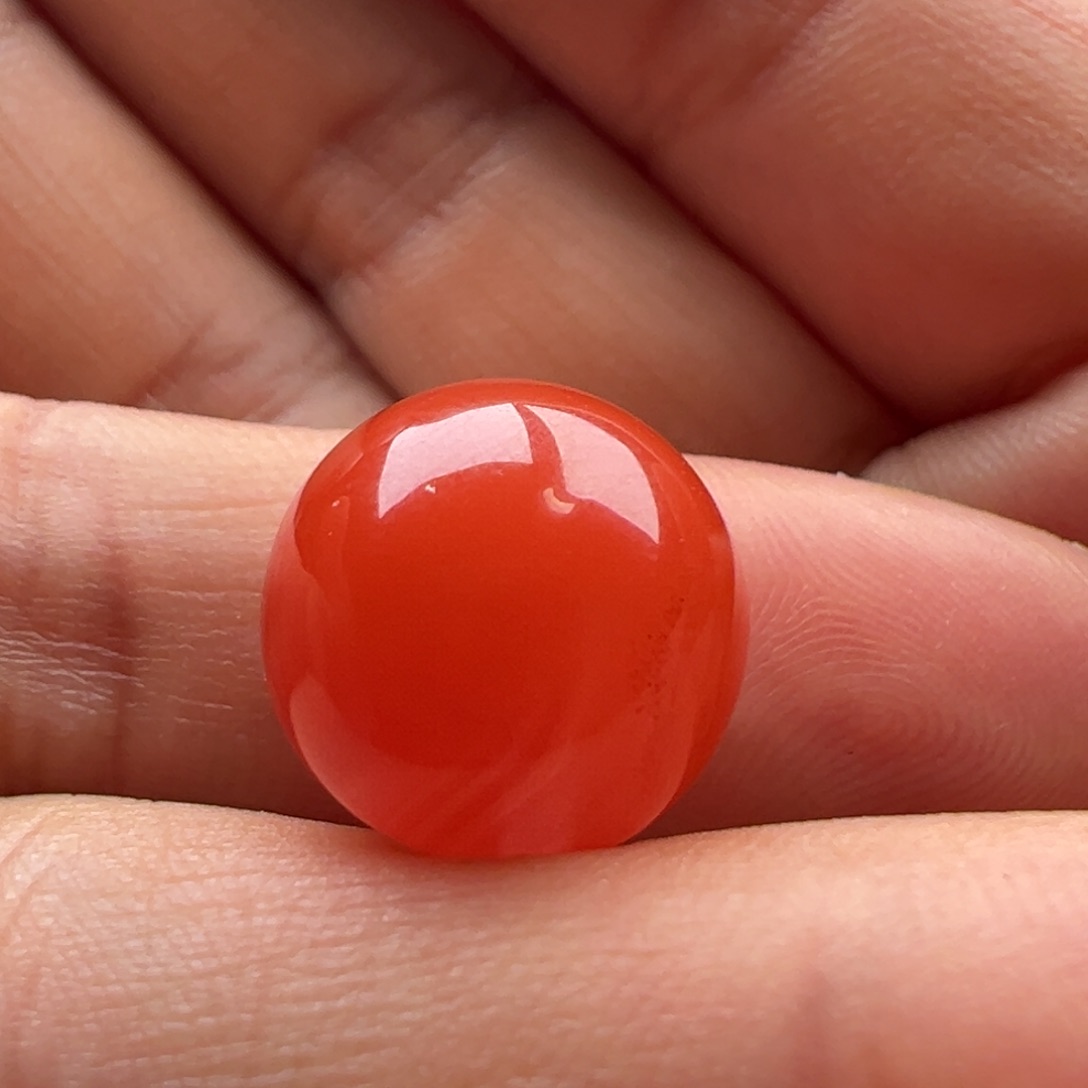 南红玛瑙未镶嵌圆珠14.2猫*