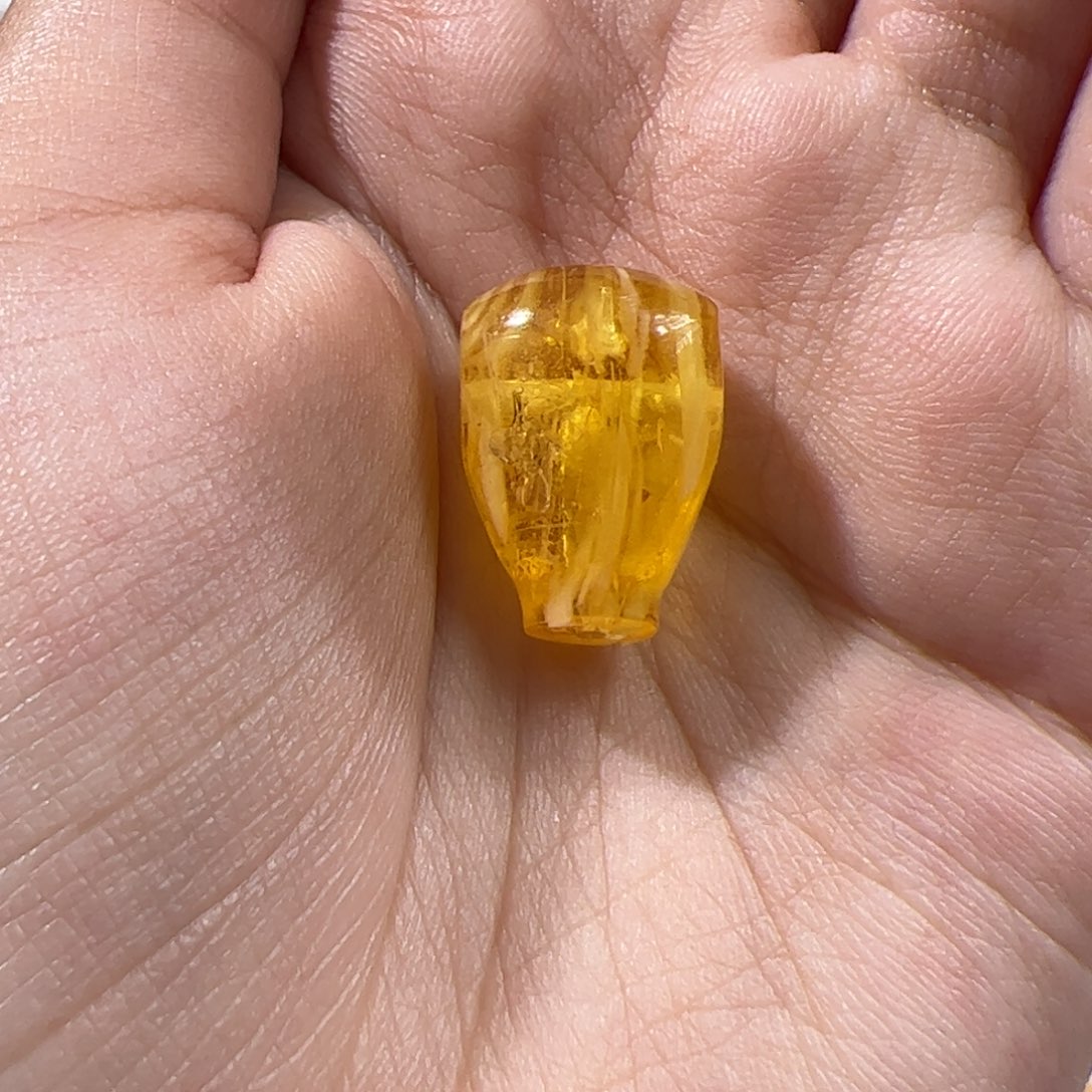 琥珀未镶嵌珠宝奇石金瓷白拉丝三通