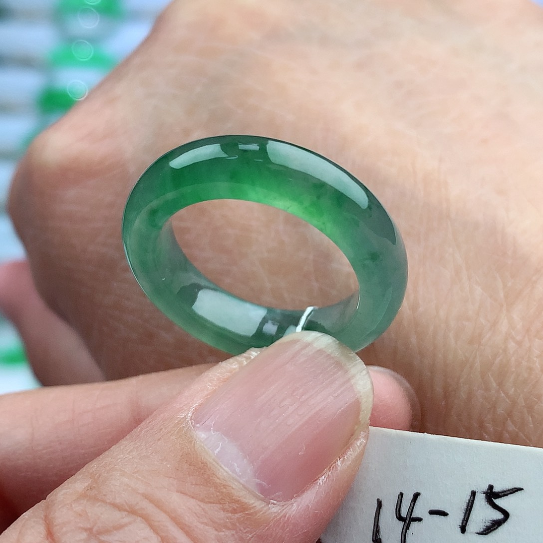 未镶嵌戒指翡翠14-15号