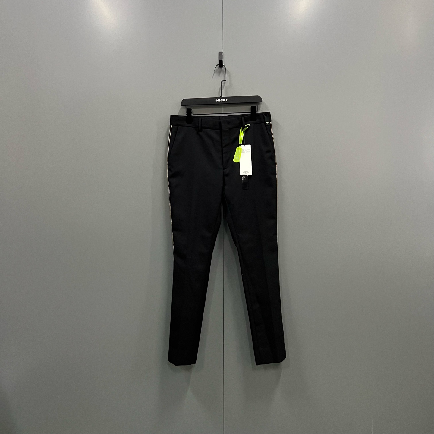 99新 FENDI/芬迪 h92 侧边条纹直筒裤 48码 609244
