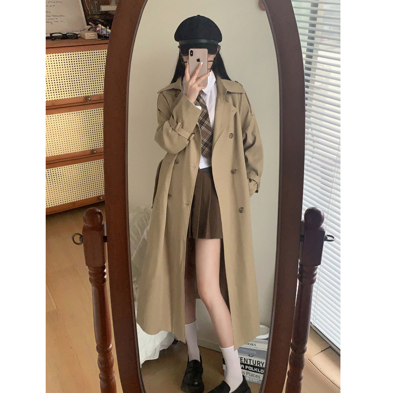 高个子风衣加长版外套女到脚踝2025春秋新超长款高级感英伦风大衣