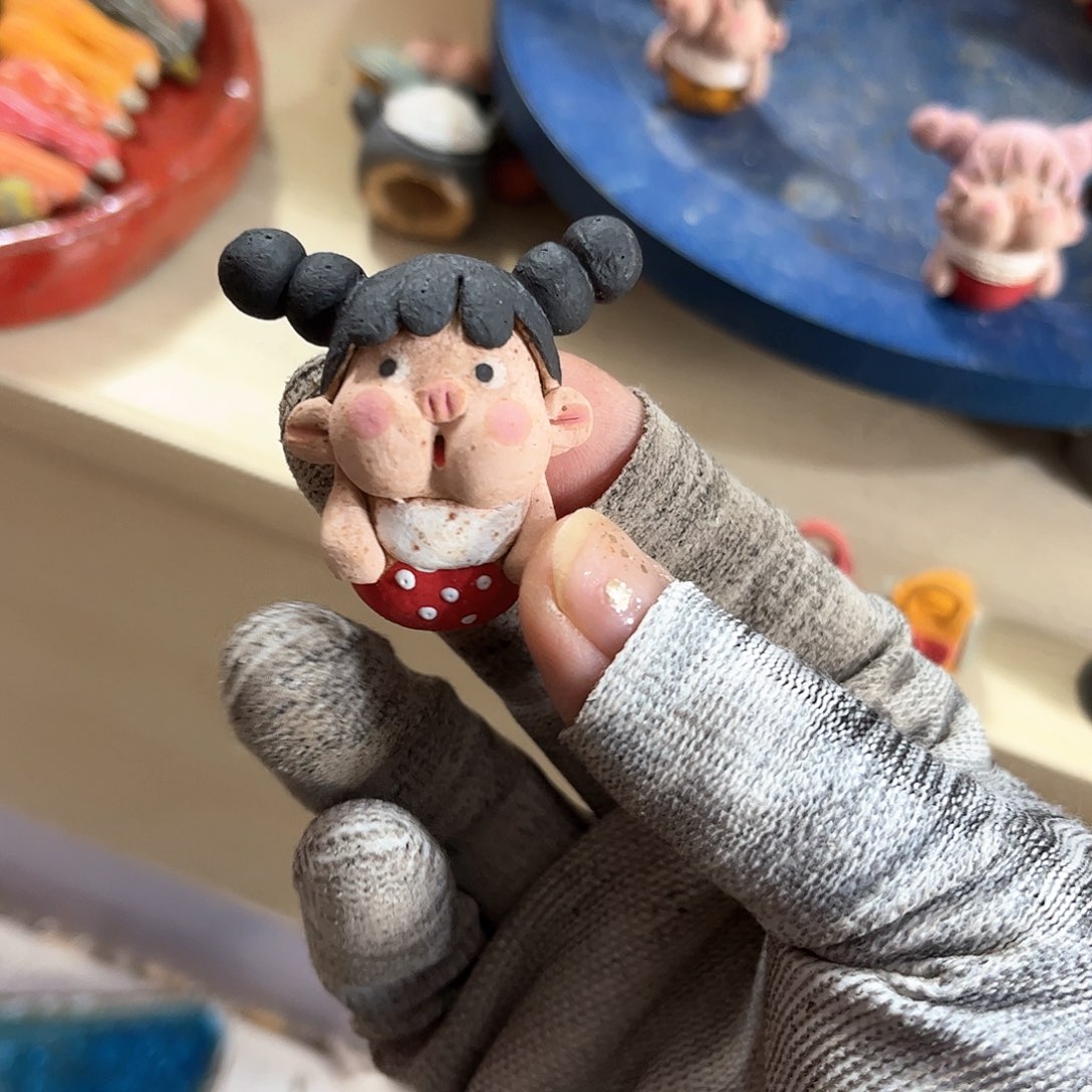 泥塑古镇炻陶花盆