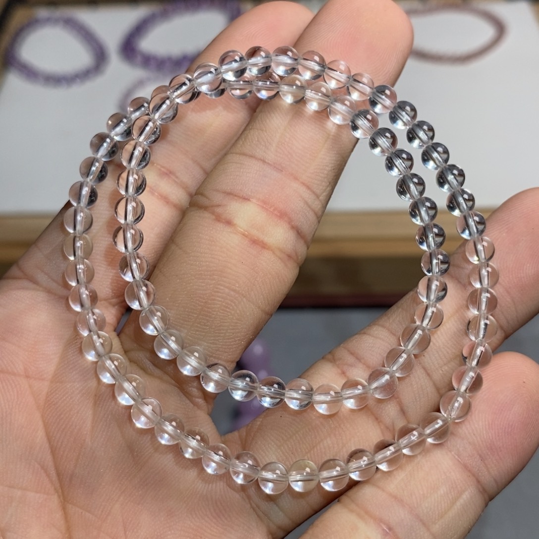未镶嵌手链水晶毕业白水晶4.3mm