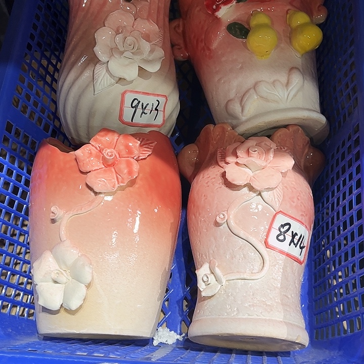 瓷片花盆多肉植物艺术品
