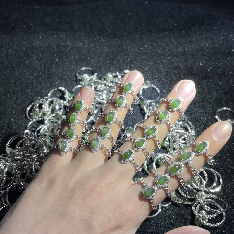 【小耿珠宝】和田玉碧玉戒指（多样性发其一）