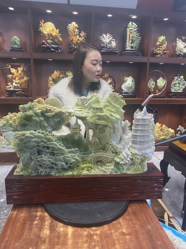 摆件新中式玄关山水摆件办公室摆件