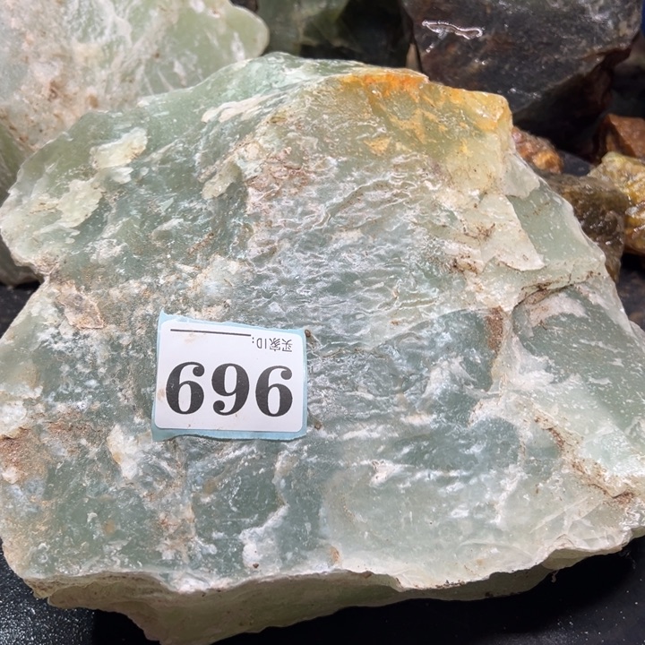 透闪石-蛇纹石玉珠宝奇石未镶嵌黄****9