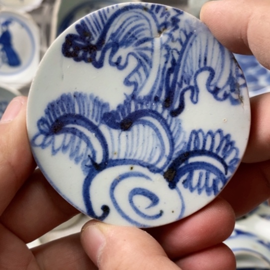 瓷片现代瓷器青花瓷片