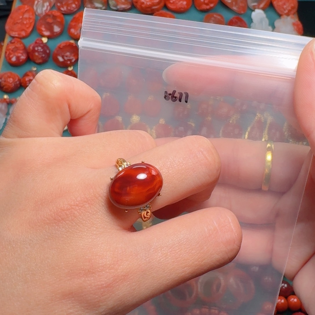 南红玛瑙南红银S925镶嵌