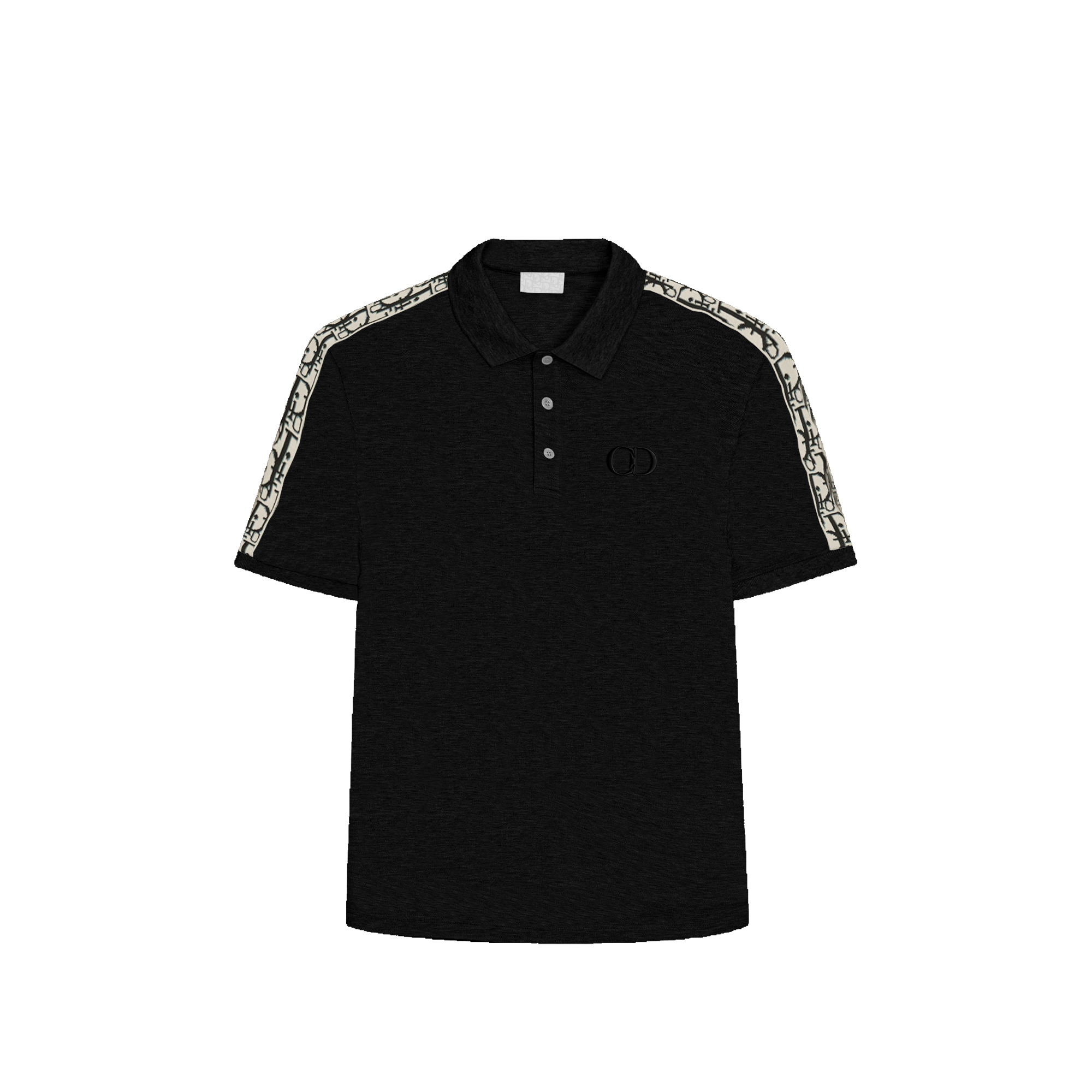 DIORA HEALY/迪奥海莉经典双色提花贝壳扣短袖POLO衫3316270363