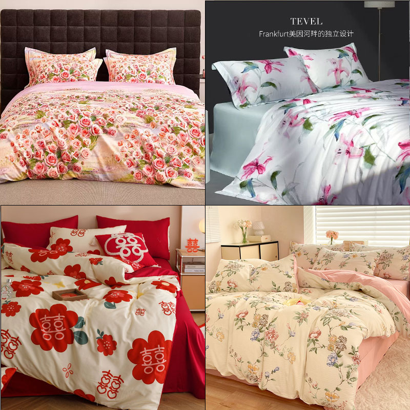 高端美式四件套数码臻品数码印花高级感-颜色不挑