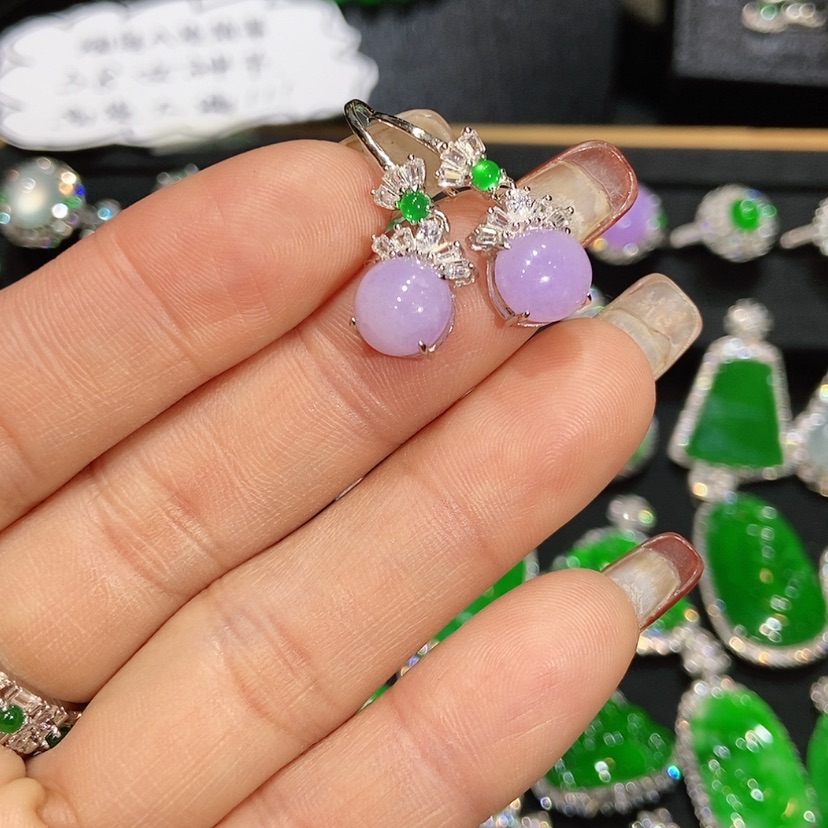 【闪购商品】翡翠耳饰未镶嵌天然翡翠